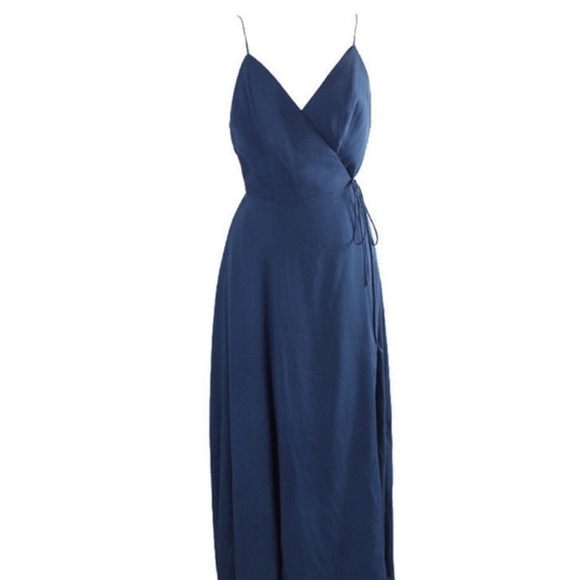 Fame and Partners Dresses & Skirts - Fame & Partners Navy Wrap Maxi Gown size 14